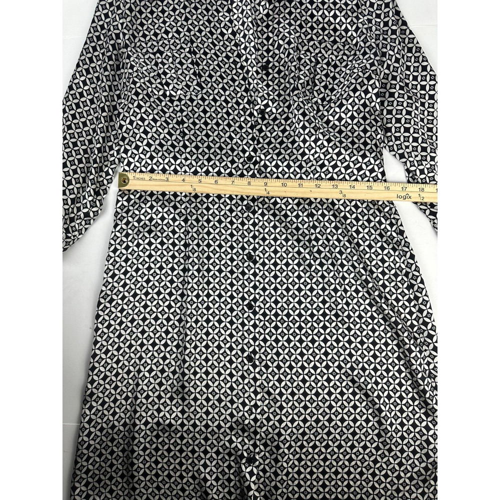 Spence Geometric Printed Silk Shirt Dress Button Down Size 8 New Without Tags - Picture 7 of 9
